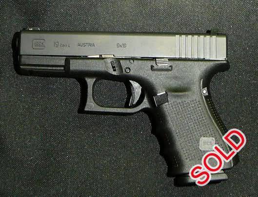 Glock 19 gen 4 new in box, Glock 19 gen 4. Not a shot fired. On dealer stock.
first come... 
pieter 083 6511 651