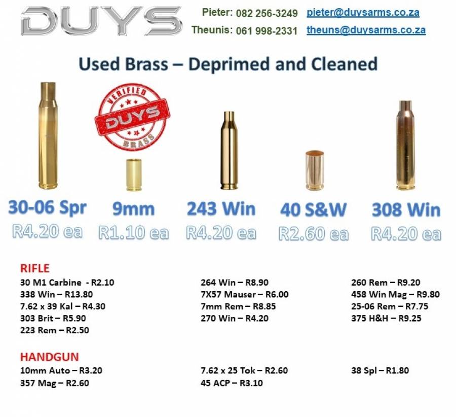 Used Brass, Used Brass Various Calibers. 