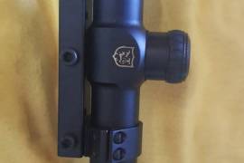 Starter Rifle Scope , 2 x Brand new Nikko Sterling Gold Crown Airking 4x32AO rifle scopes available for R500 each. Specifically designed for springer air rifles but will also work perfectly well on a low powered rimfire rifle. Take both for only R900. 

I would prefer a face to face cash deal (in Pretoria somewhere) but I can send via Postnet anywhere in SA for R100 extra. 