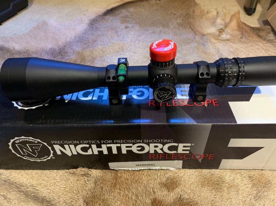 Nightforce C434 NXS Zero Stop MOAR Riflescope, Nightforce C434 NXS 5.5-22x56 Zero Stop MOAR Riflescope w NF 30MM rings
For your consideration is a like new Nightforce C434 NXS 5.5-22x56 with Illuminated reticle, Vortex scope level,
Nightforce 30MM Extra High scope rings to be used on a rail, sunshade, all instructions and manuals included in the
original box.  This scope is perfect in all aspects.

Nightforce Beast 5-25x56 F1 i4F C448 Mil-Radian DIGILLUM PTL  42000
Nightforce Beast 5-25x56 F1 i4F C448 Scope
Nightforce Beast 5-25x56 F1 i4F C448 Mil-Radian DIGILLUM PTL 
Brand New
Never mounted
The most robust scope with everything you need