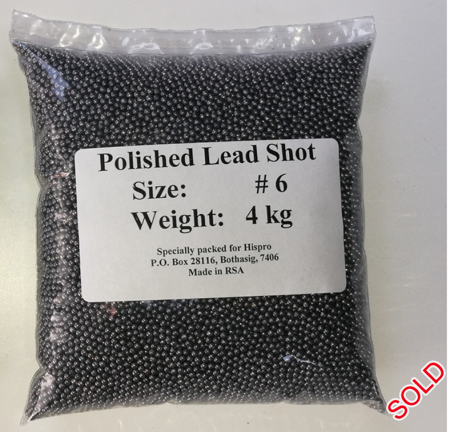 Lead Shot #6, Polished Lead Shot in packs of 4 kg
 