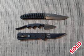 3 x CRKT knives , 1 x CRKT Nishi 2290, 1 x Minimalist 2384K, Goken 2920 all brand new in original boxes. Retail value R3300. Asking R1800 for all 3 knives including postage. Tinus 0820762584