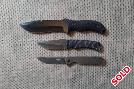 3 x Survival/Tactical knives Combo , 1 x Schrade schf26 (top), Schrade Schf14 (middle) & Firebird flipper FH13-SS knife. All brand new with boxes. Retail R2400. Asking R1300 for all 3 including postage. Tinus 0820762584