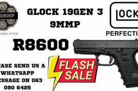 GLOCK 19 GEN 3 9mmp, DON'T MISS OUT ON THIS FLASH SALE!!!

LIMITED STOCK AVAILABLE!!

FIRST COME FIRST SERVES!!!

FEEL FREE TO EMAIL, CALL, VISIT OUR SHOP OR WHATS APP FOR ANY FURTHER ENQUIRIES 