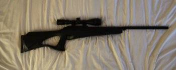Benjamin T, Benjamin Trail NP with synthetic stock, 3-9x40 AO scope and gun bag. Rifle as new, basically never used.