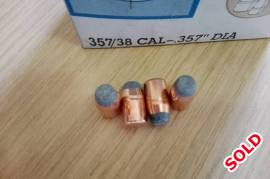 Bullets, PMP   357 / .38Spl    158gr  SJSP , 100 per box .  ,   R200-00 per box.   Collect or arrange collection in Cape Town