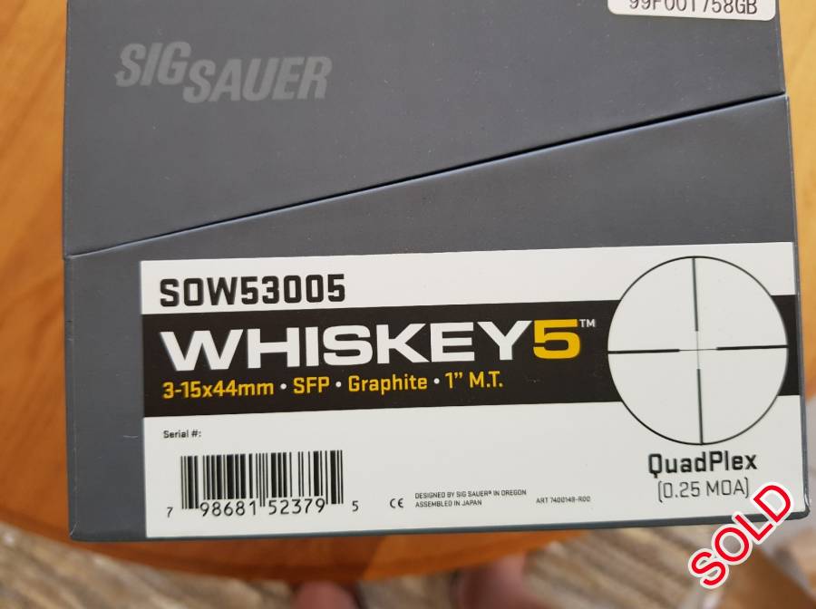 Sig Sauer, Brand new Sig Sauer Whiskey 5 3-15x44 Quadplex 