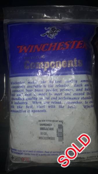 223 WSSM winchester brass for sale, Brand new still sealed, 3 x packs of 50 available
R750 per 50