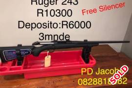 Ruger American, Ruger American
243 Win
Silencer Included
R6000 Deposit
3months Pay
PD Jacobs
0828818982