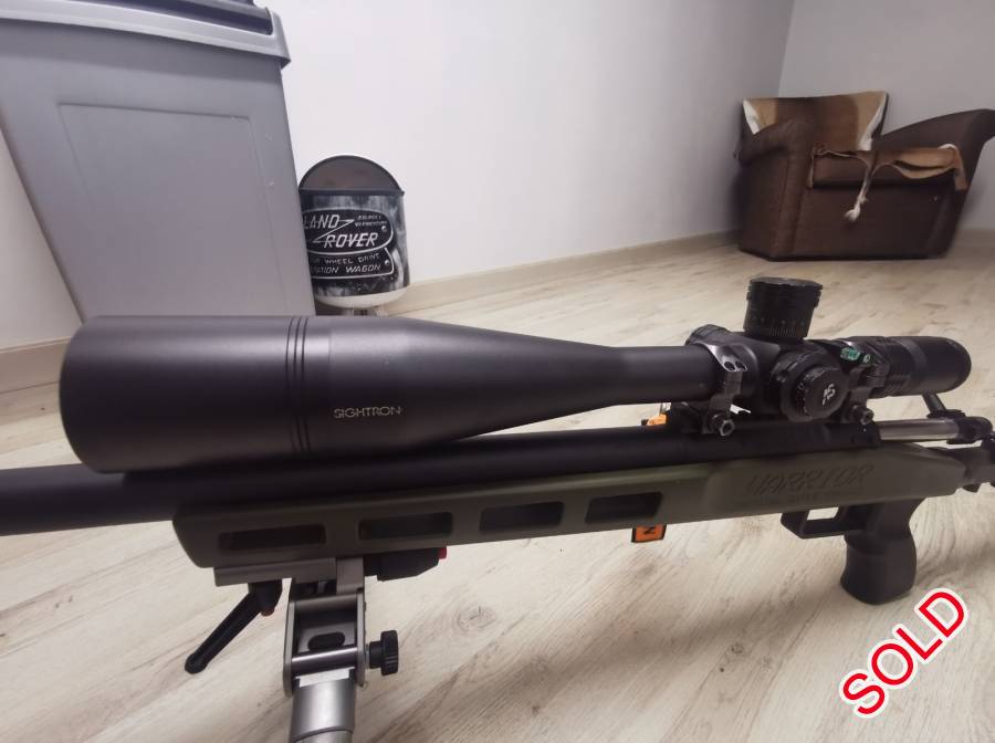 Sightron SV SS10-50x60, Sightron SV 10-50x60 MOA-2
First Gen

Nightforce steel rings

Tier one bubble level

Scope bikini cover

Sunshade



Turrets have some wear makes per the photos, scope tracks perfectly.



R26k.
