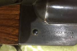 Double Barrel side by side , Made in the USA twin barrel 12 gauge shotgun.
Made by Iver Johnson. Left Barrel firing pin spring needs replacement.

Good overall condition. Oiled regularly.

owner emigrating 