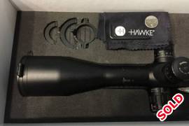 Hawke Side Winder 4-16x50 SR Pro, Selling my Hawke Side Winder 4-16x50 with SR Pro reticle. it was fitted to my 243 rifle. Upgraded to larger magnification and scope is only lying in my safe. Price include delivery via Courierguy or Postnet to Postnet.