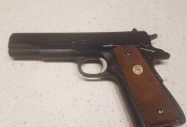 Colt 45 ACP MK4 Series 70 all original, Colt 1911 series 70 Mk4. I have around 10 spare mags, some are Chip Mcormack 8 round and some are original colt mags, RCBS reloading dies and around 100 rounds of ammo included. Has around 300 rounds through it. Not a scratch and all still original. It really is spotless. I used it for back-up hunting bushpigs, but dont get around to it anymore. Wonderful condition with very few rounds through it. Never used as a competition gun. 
