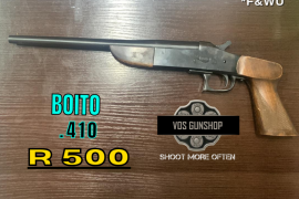 BOITO .410 GAUGE SHOTGUN , DON'T MISS OUT ON THIS DEAL!!

FEEL FREE TO CALL, VISIT THE SHOP OR WHATS APP FOR ANY FURTHER ENQUIRIES!!