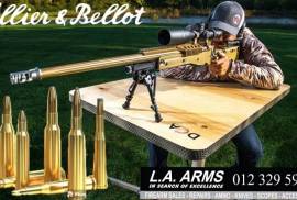 Sellier & Bellot ammo , Sellier & Bellot ammo available in the following calibers:
​​​​​​.22 LR,223,6.5creedmoor,6.5x55,6.5x57,243,270,7x64,30-06,308,7,62x39,7x57,7mm rem,9,3x62,8x57js,303,45-70,9mmP,9mm Short,44Rem mag.
Come and visit us in store.
Contact us for more information.
LA arms 012 329 5990
Follow us on https://www.facebook.com/laarms?mibextid=ZbWKwL