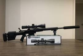 Remington 700 .308 win PCR , 
	Remington 700 .308 win - PCR - heavy barrel  --  Only fired 40 rounds on 1 range excursion.
	Scope: Vortex - Strike Eagle 5-25x56 EBR-7C MOA Reticle.
	Warne QD34mm MED 221LM Scope Rings
	Sonic Silencer 45 8mm 5/8x24

