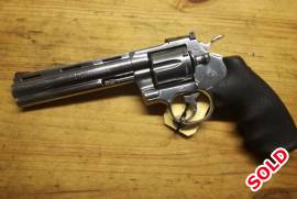 Colt Python .357Mag, Stainless Steel Colt Python available for R18 000 or nearest offer. Contact us via phone call or email for more details.