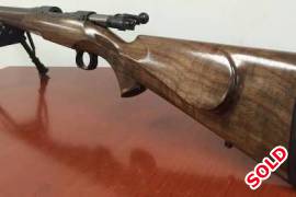 Mauser M12 308, Grade 3 wooden stock with a jeweled bolt.
