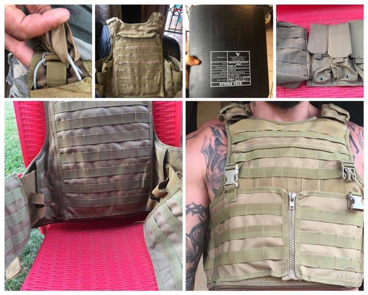 Body Armor, black hawk tactical dessert brown body armor with all megazine potches, level 3 grade light weight plates. Ajustable to fit all sizes. Brand new. You will pay R10 000+ for it brand new. Want R3500 neg