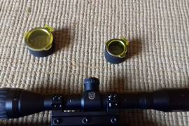 Air Rifle, Very well looked after 5,5mm air rifle with telescope (similar to .22 calibre). Wood stock with ingraving. Very accurate and extremely powerful. Extra pallets!!! Please contact Kylem!!!