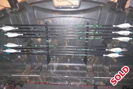Mathews dxt , Selling a mathews dxt 70 pound at 30 inch ,right hand bow. 
Comes with hard bow case , 10 300 spine arrows , 6 new never used nap sling blade broadheads and 3new never used nap spitfire max broadheads, mathews 5arrow quiver, trophy ridge 5 pin sight , limb drive rest and stabilizer.  Very smooth shooting bow. 