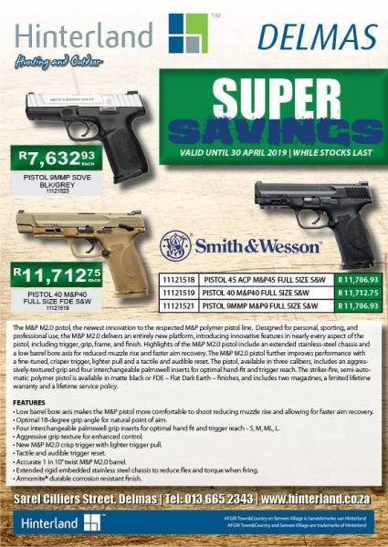Smith&Wesson Specials sale M&P m2.0 And SD, Smith&Wesson Specials sale M&P m2.0 And SD9.

See attached Advert