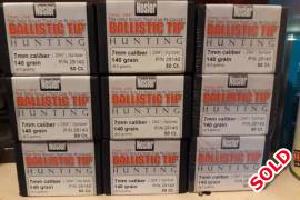 7mm nosler Ballistic Tip 140gr, 6 x packets (50 count per packet) 7mm Nosler Ballistic tips 140gr -R500 per packet -Postage for own account