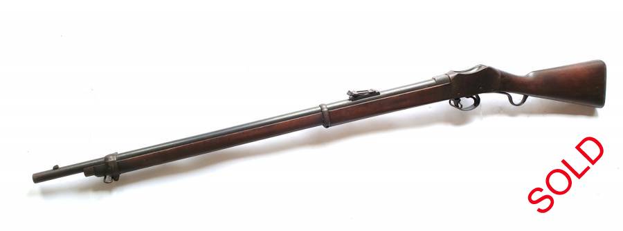 Martini-Henry Mk III FOR SALE, Martini-Henry, single-shot, falling-block, .577/450 rifle available for sale from dealer.

Please go to this link for more info and to make an enquiry on this firearm: http://theguntrove.co.za/browse-firearms/martini-henry-mk-iii/

The Gun Trove
www.theguntrove.co.za