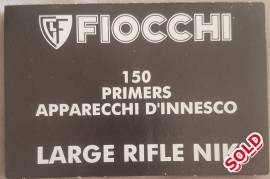 Fiocchi Primers for Large Rifle, Have 6 full boxes @150 units per box, plus 95 units = 995 total units