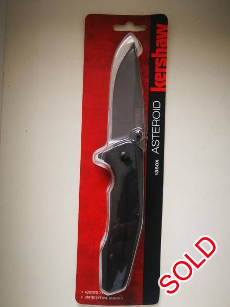 Kershaw asteroid 1360x, Kershaw asteroid 1360x
Speed safe assisted opener
Knife is still new, blade never used
Please note the packaging has been opened 
R500 or to swop for a fixed blade 
082 077 1974 
 