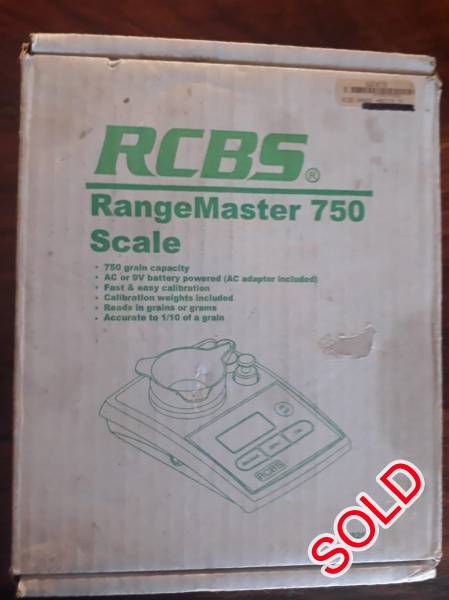 RCBS 750 ELECTRONIC SCALE FOR SALE, RCBS RANGE MASTER 750 SCALE FORT SALE. POSTAGE FOR THE BUYER. CONTACT ME ON 0825678437 CALL OR SMS
