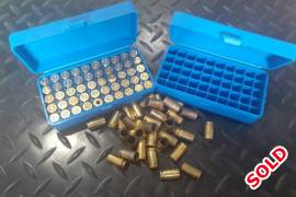 9mm brass and ammo box, I am selling 9mm brass, range pickup, mostly once fired, mixed headstamp, all are Boxer primers and reloadable. R60 for 50 casings plus an ammo box. I have about 50 boxes available. Also selling 9mm brass only, at R350 for 500 casings. 