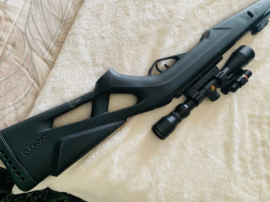 Air Rifle for Sale, The Gamo Whisper-X Vampir 4.5mm Air Rifle Combo includes a riflescope, laser and light for the best combination of the latest Gamo technology. The fine optics, accuracy and tactical design makes this rifle one of the best in its class. The Gamo Whisper X Vampir has a fibre optic sight and includes a 3-9X40 WR Scope for even more accuracy. It also features the SAT (Smooth Action Trigger), a two stage trigger with cocking and trigger safety. The ambidextrous anti-shock stock is ergonomic in design with a tactical finish.

The Whisper technology from Gamo consists of a rifled steel barrel with a fluted polymer jacket and integrated with a sound moderator in the muzzle. This sound moderator compresses noise and prevents sound expansion by up to 52% when compared to an ordinary muzzle report expansion.
