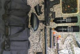 Paintball Gun, Paintball Gun package with rifle stock including gun carry bag, 8 and 16 inch barrels, barrel protector,small and large hopper, 2 x 12 ounce cylinders, high impact spring including original spring set, 20 pepper balls and collection of white and black balls.
Price : R 5 500.00 (New R 8 500.00)