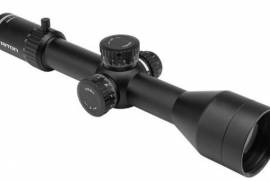 Riton X7 Conquer 3-24X56 Riflescope, Riton X7 Conquer 3-24X56 Riflescope
Equipped with Ritons R7 Zero Stop Turrets
Integrated Removable Throw Lever
1/10 MRAD Windage and Elevation Adjustment
6 levels of red illumination, featuring on/off between each level
Waterproof and shockproof
Fast focus eyepiece
Rugged construction