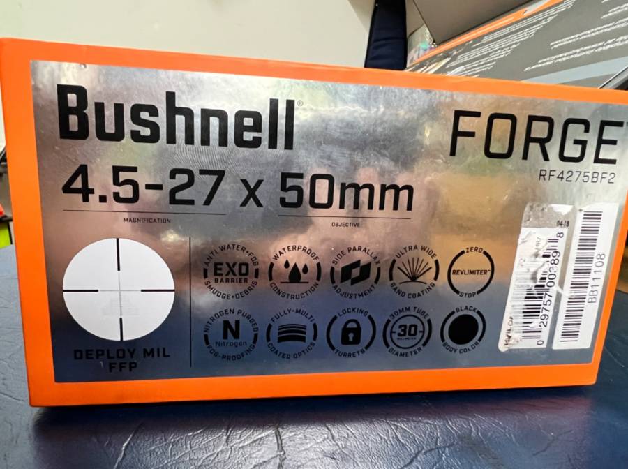 Bushnell Forge 4,5-27 x 50 deploy mil FFP, Bushnell Forge deploy mil FFP 4,5 -27 x 50mm
still in the box and haven't unpacked it. Change of project
slightly negotiable R17000.00
