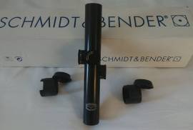 Schmidt & Bender 4X25, 30mm-RARE-RARE-RARE!!, Initially intended for use with H&K G3 rifle, atop a Stanag mil mount, very few units (like this one) were made for the civilian market for conventional 30mm ring-mounting. Built on a straight tube with overall length of just 235mm, is regarded as the Masterwork of minimalist design with a weight of just 345gr. Elevation turret has both fine & coarse adjustment. The coarse is calibrated for BDC of cal. 7.62x51 (308 Win.) out to 600m! Through fine adjustment, however, can be calibrated for ANY centerfire or rimfire cal. Extra dial for focusing. Fantastic low light performance with outstanding sharpness & colour fidelity. EXTRA THIN crosshair reticle, only for deliberate shooting. Brand NEW in a box with original rubber caps.