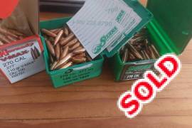 270 bullets, 60 x 110 gr Vmax. R500
84 x 140 gr Sierra spitzer boat tail Gameking. R700.
86 x 140 gr Sierra Gamechangers. R950.
Prices include Pudo.
Clearing out as rifle sold.