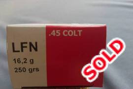 45 Long Colt  Ammo!, Brand New FACTORY ammo (S&B) in box of 50's. Great performance with a heavy, 250 gr. LFN bullet known for devastating results!
Four boxes available (price p/box). Selling only due to recent disposal of firearm. GREAT round imported from Europe.
