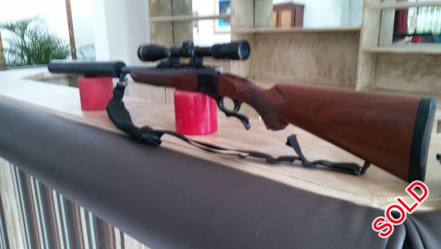 Rifle for sale Ruger no1, Ruger no 1 375H+H with Leupold Vari X 111 3.5-10x42 scope,mounted. Rifle is fitted with suppressor(silencer) and is in very good condition.
