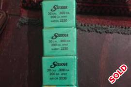 Sierra 30cal 308 200gr HPBT Match King, 5 x 100 boxes of Sierra Matchking 200gr HPBT bullets @R790.00 per 100
