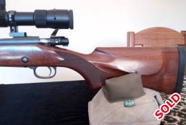 375 H&H Winchester mod 70 with extras, The Rifle in good condition. It comes with the following extras,
Silencer,
Mercury recoil reduction tube,
Vortex Viper 6.5-20x50 scope,
Lee Die set,
137 Sierra 250 gr Game King bullets,
17 PMP 300 gr bullets,
13 Peregrine 230 gr VRG bullets,
14 new PPU cases,
Plus minus 100 used cases, PPU and PMP,
2 x ammo boxes
​​​​​​Bore cleaning bits and pieces.
​​​​
 