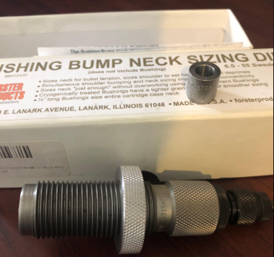 6.5x55 Bump Neck Sizing Die, 6.5x55 Swede, Forster Bushing Bump Neck Sizing Die with 291 bushing for sale.