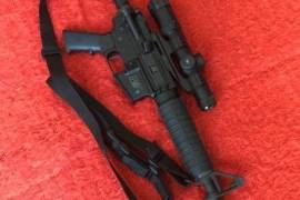 SMITH & WESSON - M&P-15 , Smith and Wesson M & P 15 Rifle.  Fitted with Trijicon mil. spec.
5 extra magazines
800 rounds nobletec
 