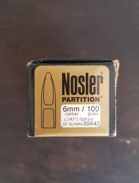 Nosler Partition 100gn (.243), 5x Boxes(50) Nosler Partition 100gn Bullets
R450/box
