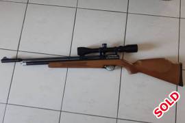 Artemis .22 PCP Air Rifle & Hatsan Hand Pump, .22/5.5mm Air Rifle  & Hand pump included.
Rifle & Pump upgraded with Quick Coupler fittings.
Rifle tweaked to shoot over 900fps.
Scope not included!