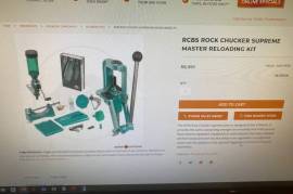 RCBS ROCK CHUCKER SUPREME MASTER REALODING KIT, BOUGHT IT FOR MYSELF BUT NEVER USED IT

ADD R1000 AND I WILL ADD BRAND NEW ELECTRONIC TUMBLER WORTH R1700 AT SAFARI PLUS TUMBLING MEDIA WORTH R400 ALSO BRAND NEW.