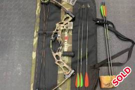 Hoyt trykon sport , Hoyt trykon sport up for grabs.
bag 5easton arrows with 3 muzzy broad heads.
all accessories included
cobra sight
stabiliser
fall away rest
make me a offer
contact me
072. 4744445