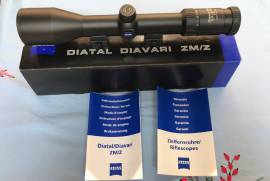 ZEISS SCOPE  DIAVARI  ZM 2.5 -10 X 50 T*, ZEISS SCOPE  DIAVARI  ZM 2.5 -10 X 50 T*
SERIAL NR. 2817449
RETICLE 4
MADE IN GERMANY
IN ORIGINAL BOX
SECOND HAND
IN VERY GOOD CONDITION
COMES WITH MOUNTING UNITS  TO FIT ON A PICATINI RAIL
SCOPE  IS APPROX. 33.5 CM LONG
R 24000

SHIPPING AT BUYERS EXPENSE AND RISK !
 