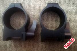 Warne 30mm QD Med Ringe, Warne QD 30mm Medium Ring set
Warne QD 30mm MEDIUM Ring set (214LM) in LIKE NEW condition to swap for Warne QD 30mm LOW Ringset (213LM) in same condition,
or for sale at R1650.
In case if direct sale: Delivery R99

Warne QD 30mm Medium Ringstel (214LM) in SOOS NUWE toestand te ruil vir Warne QD 30mm LAAG Ringstel (213LM) in dieselfde toestand,
of te koop vir R1650.
In geval van verkoop: Aflewering R99

Kontak gerus vir Johan: 0605277275
of by premiumbullets@gmail.com